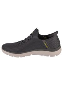 skechers - Męskie SUMMITS HIGH RANGE Slip-On Ciemnoszary. Zapięcie: bez zapięcia. Kolor: szary. Materiał: materiał