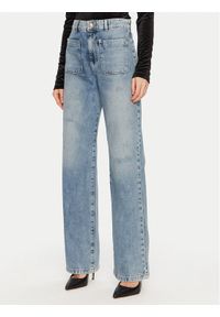 Just Cavalli Jeansy 77PAB503 Niebieski Wide Leg. Kolor: niebieski