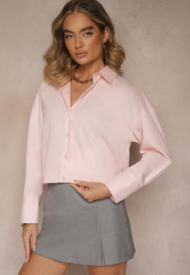 Renee - Różowa Casualowa Koszula z Bawełny Naliraella. Okazja: na co dzień. Kolor: różowy. Materiał: bawełna. Styl: casual