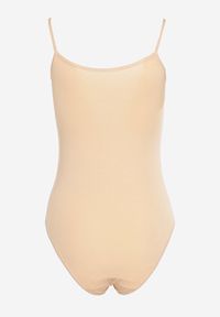 Renee - Beżowe Elastyczne Body Bawełniane z Cienkimi Ramiączkami Neveleen. Stan: podwyższony. Kolor: beżowy. Materiał: bawełna #4