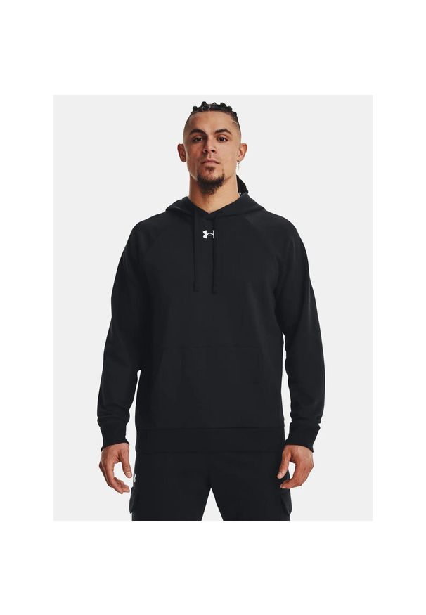 Under Armour - Bluza fitness męska UNDER ARMOUR Rival Fleece Hoodie z kapturem. Typ kołnierza: kaptur. Kolor: czarny. Sport: fitness