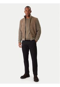 BOSS Kurtka skórzana H-Maparo 50547673 Beżowy Regular Fit. Kolor: beżowy. Materiał: skóra