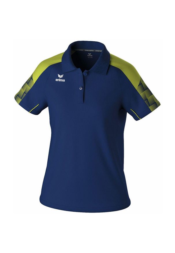 ERIMA - Damska koszulka polo Erima Evo Star. Typ kołnierza: polo. Kolor: niebieski, wielokolorowy, zielony. Długość rękawa: raglanowy rękaw. Styl: sportowy, elegancki