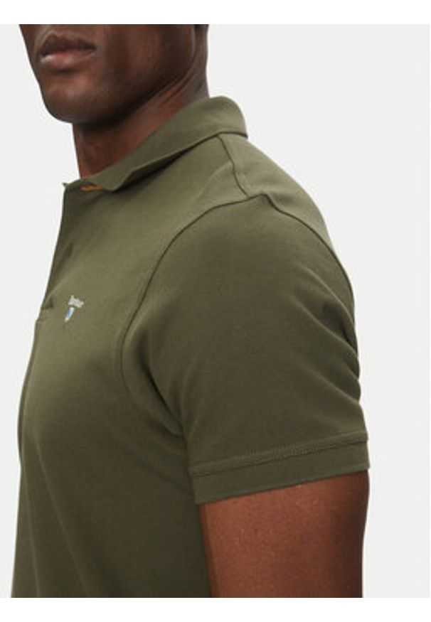 Barbour Polo Tartan MML0012OL51 Khaki Regular Fit. Typ kołnierza: polo. Kolor: brązowy. Materiał: bawełna