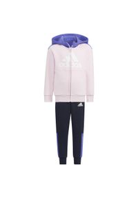 Adidas - Komplet polarowy z logo dziecka adidas. Okazja: na uczelnię. Kolor: fioletowy, różowy, wielokolorowy. Materiał: polar. Styl: sportowy