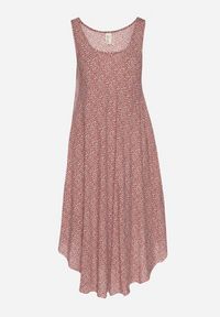 Born2be - Beżowa Rozkloszowana Sukienka z Bawełny w Abstrakcyjny Wzór Ronive. Okazja: na co dzień. Kolor: beżowy. Materiał: bawełna. Typ sukienki: rozkloszowane. Styl: casual, elegancki #6