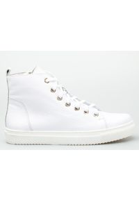 Inna - Sneakersy skórzane białe Clasicco. Kolor: biały. Materiał: skóra. Obcas: na płaskiej podeszwie