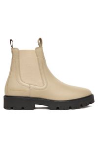 TOMMY HILFIGER - Tommy Hilfiger Sztyblety Lthr Low Chelsea FW0FW08775 Écru. Materiał: skóra #1