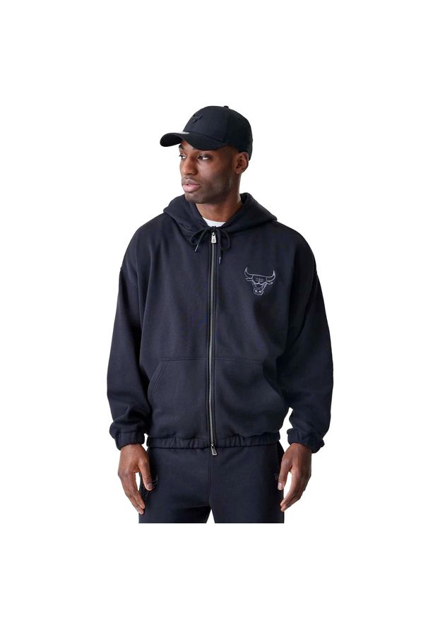 New Era Nba Linear Fz Hoodie Chibul Dorośli. Kolor: czarny