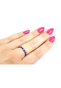 Brazi Druse Jewelry - Pierścionek Lapis Lazuli i Piryt. Materiał: pozłacane, złote, srebrne. Kamień szlachetny: lapis lazuli