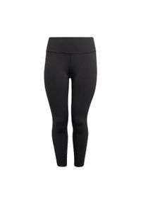 Adidas - Legginsy All Me 7/8 (Plus Size). Kolekcja: plus size. Kolor: czarny. Materiał: materiał