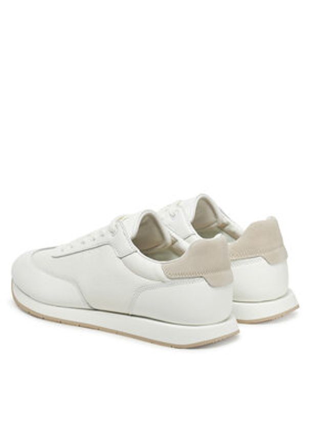 Calvin Klein Sneakersy Low Top Lace Up Tmbl Lth HM0HM01804 Biały. Kolor: biały. Materiał: skóra