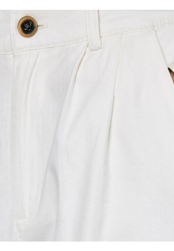 Big-Star - Spodnie damskie wide z domieszką lnu białe Malusi 100. Stan: podwyższony. Kolor: biały. Materiał: len. Wzór: kolorowy. Sezon: lato. Styl: elegancki