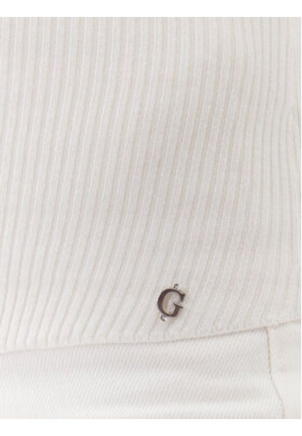 Guess Sweter W3YR25 Z37J2 Biały Slim Fit. Kolor: biały. Materiał: wiskoza