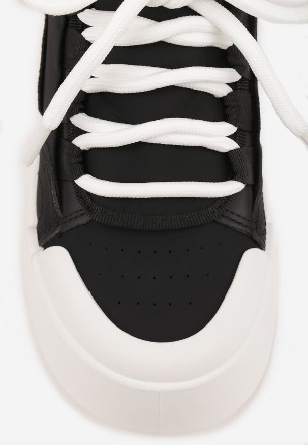 Born2be - Czarne Sneakersy w Stylu Trampek na Grubej Podeszwie Danimira. Okazja: na co dzień. Kolor: czarny. Obcas: na platformie