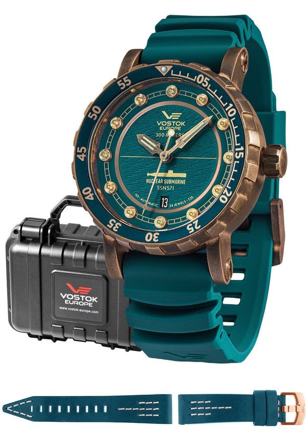 Zegarek męski Vostok Europe NH35A-571O609S zielony. Kolor: zielony