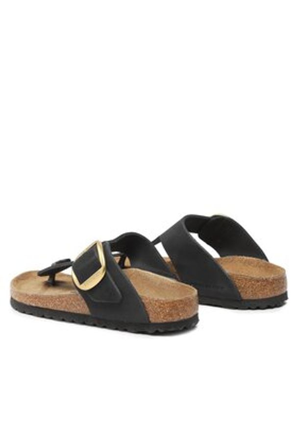 Birkenstock Japonki Gizeh Big Buckle 1024107 Czarny. Kolor: czarny. Materiał: nubuk, skóra