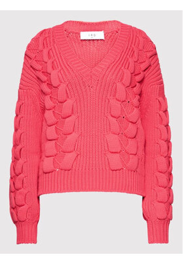 IRO Sweter Arwy AQ240 Różowy Relaxed Fit. Kolor: różowy. Materiał: bawełna, syntetyk