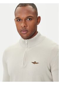 Aeronautica Militare Sweter 252MA1578UL00506 Beżowy Regular Fit. Kolor: beżowy. Materiał: bawełna #3