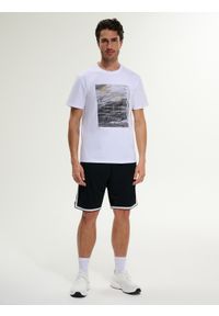4f - 4F T-shirt regular z nadrukiem męski - biały S. Okazja: na co dzień. Kolor: biały. Materiał: jeans, materiał, bawełna, dresówka, dzianina. Wzór: nadruk. Styl: casual, klasyczny #2