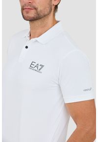 EA7 Emporio Armani - EA7 Biała koszulka polo Ventus 7. Typ kołnierza: polo. Kolor: biały #4