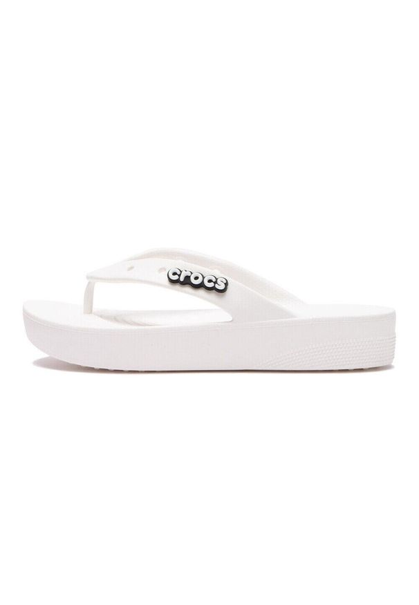 Japonki damskie Crocs Platform Flip. Kolor: biały. Materiał: materiał, syntetyk. Obcas: na platformie