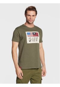 Alpha Industries T-Shirt Usn Blood 108507 Zielony Regular Fit. Kolor: zielony. Materiał: bawełna