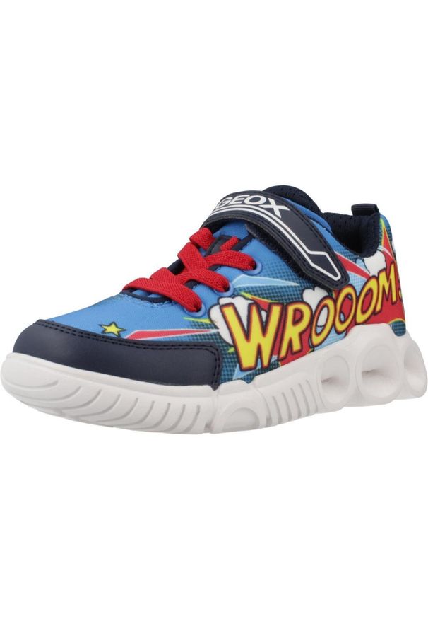 Geox - Buty GEOX J WROOM BOY Niebieski. Kolor: niebieski. Materiał: tkanina, syntetyk. Styl: sportowy. Sport: turystyka piesza