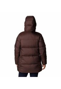 columbia - Kurtka sportowa damska Puffect Mid Hooded Jacket. Kolor: brązowy. Materiał: poliester. Sport: turystyka piesza