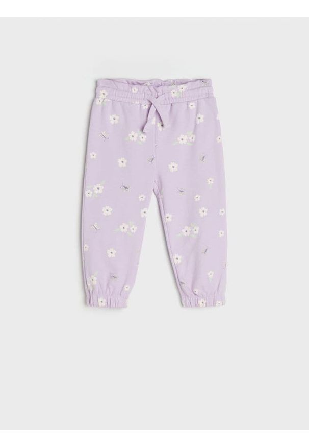 Sinsay - Spodnie dresowe jogger - fioletowy. Kolor: fioletowy. Materiał: dresówka