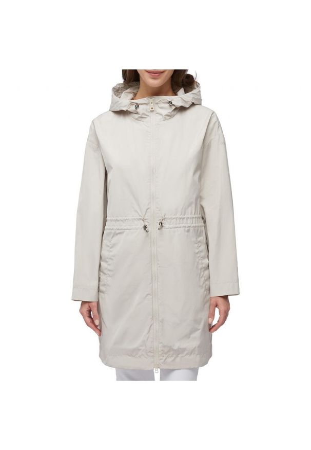 Geox - Kurtka GEOX W BULMYA LONG PARKA Biały. Kolor: biały. Materiał: tkanina