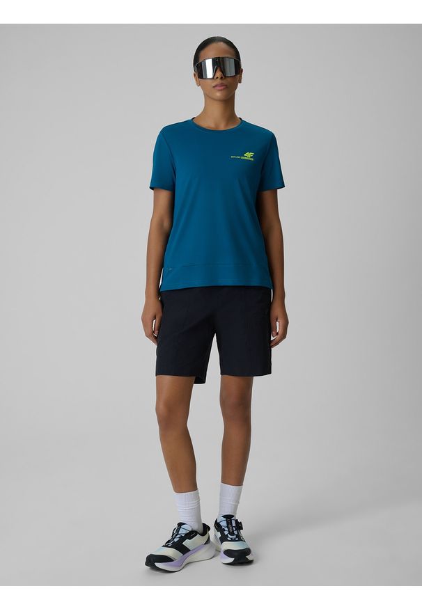 4f - 4F Koszulka kolarska damska - turkusowa M. Kolor: turkusowy. Materiał: dzianina, materiał, włókno. Sport: kolarstwo