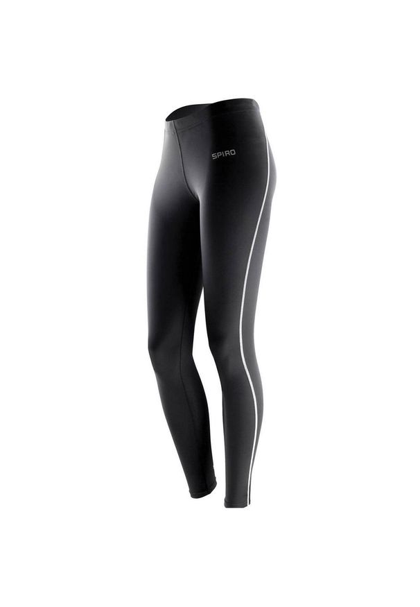 SPIRO - Damskie Legginsy Bodyfit Z Warstwą Bazową. Kolor: czarny. Sport: turystyka piesza