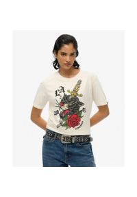 Superdry - Luźna koszulka Neo Trad Tattoo. Kolor: biały. Materiał: bawełna #1