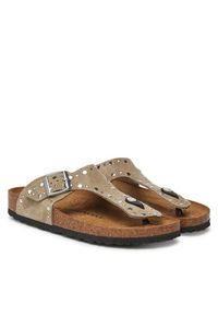 Birkenstock Japonki Gizeh Rivet 1029467 Brązowy. Kolor: brązowy. Materiał: zamsz, skóra