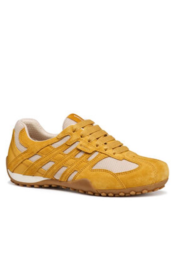 Geox Sneakersy D Snake Original D65B0A 01420 C2V1S Żółty. Kolor: żółty. Materiał: zamsz, skóra