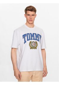Tommy Jeans T-Shirt DM0DM16832 Biały Relaxed Fit. Kolor: biały. Materiał: bawełna