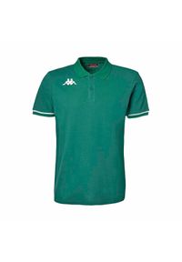 Polo Kappa Barli. Typ kołnierza: polo. Kolor: biały, zielony, wielokolorowy. Styl: sportowy, elegancki #1