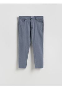 Reserved - Bawełniane spodnie slim fit - granatowy. Kolor: niebieski. Materiał: bawełna #1
