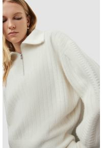 AllSaints sweter VIOLA JUMPER damski kolor biały WK008Y. Kolor: biały. Materiał: wełna, materiał, dzianina. Długość rękawa: długi rękaw. Długość: krótkie. Wzór: gładki #4