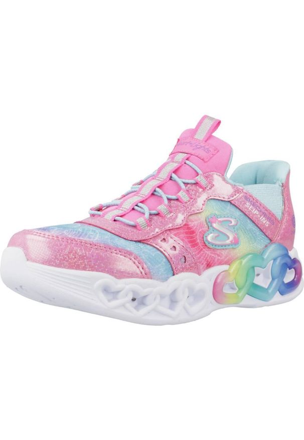 skechers - Buty do chodzenia dla dzieci Skechers Infinite Heart Light. Kolor: różowy. Materiał: syntetyk, materiał. Szerokość cholewki: normalna. Model: Skechers Sport. Sport: turystyka piesza