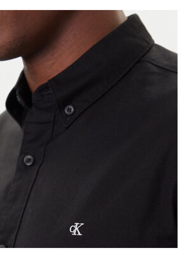 Calvin Klein Jeans Koszula Oxford Classic LV140EM125 Czarny Regular Fit. Kolor: czarny. Materiał: bawełna