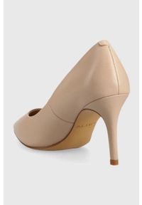 Aldo szpilki skórzane kolor beżowy. Kolor: beżowy. Materiał: skóra. Obcas: na szpilce. Wysokość obcasa: średni #4
