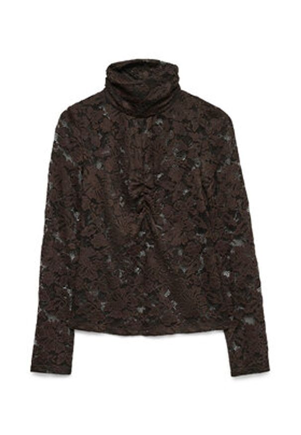Vero Moda Bluzka Neline 10335562 Brązowy Slim Fit. Kolor: brązowy. Materiał: syntetyk