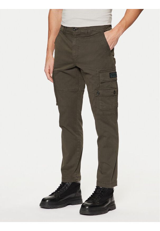 Aeronautica Militare Spodnie materiałowe 242PA1632CT3399 Khaki Tapered Fit. Kolor: brązowy. Materiał: bawełna