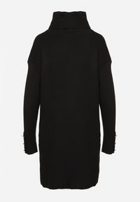 Born2be - Czarna Sukienka z Golfem Bawełną i Wełną Ozdobiona Guzikami Ilathor. Okazja: na co dzień. Typ kołnierza: golf. Kolor: czarny. Materiał: wełna, bawełna. Długość rękawa: długi rękaw. Wzór: aplikacja. Typ sukienki: proste. Styl: klasyczny, casual, elegancki #5