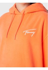Tommy Jeans Polar Signature DW0DW14358 Pomarańczowy Oversize. Kolor: pomarańczowy. Materiał: syntetyk