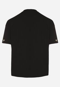 Born2be - Czarny Bawełniany T-shirt Zdobiony Haftem w Kształcie Serc Naloree. Okazja: na co dzień. Kolekcja: plus size. Kolor: czarny. Materiał: bawełna. Wzór: aplikacja, haft. Styl: klasyczny, elegancki, casual #6