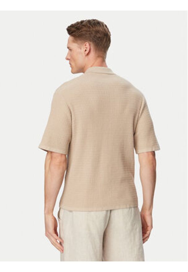 Jack & Jones Koszula Montauk 12293584 Beżowy jasny Relaxed Fit. Kolor: beżowy. Materiał: bawełna