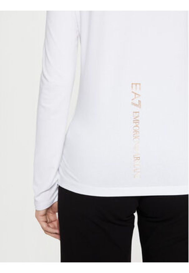EA7 Emporio Armani Bluzka 6DTT09 TJQCZ 0186 Biały Slim Fit. Kolor: biały. Materiał: bawełna